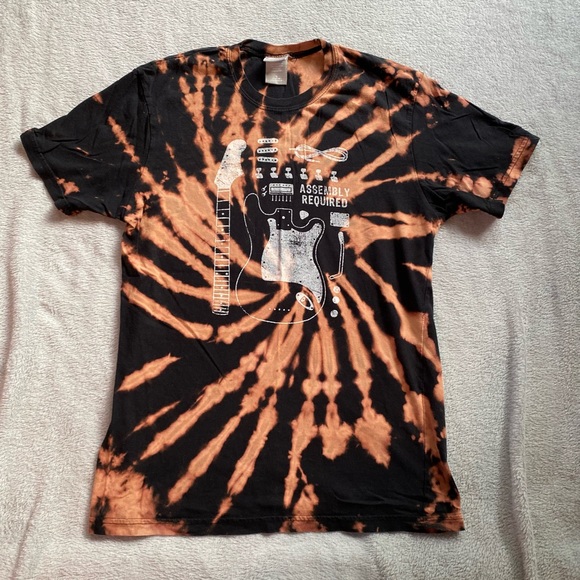 2/$30	Handmade Guitar Reverse Tie Dye Shirt - Picture 1 of 3